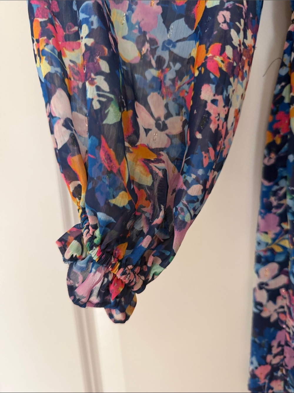 Eliza J Navy Floral watercolor Tie-Front Maxi Dress size 2 like new - Picture 4 of 8